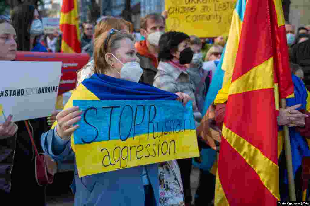 Rally for Ukrainian support in Skopje, North Macedonia