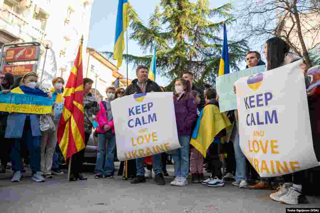 Rally for Ukrainian support in Skopje, North Macedonia