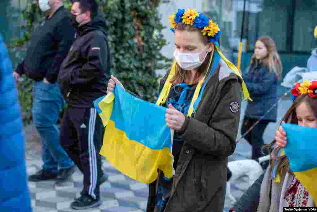Rally for Ukrainian support in Skopje, North Macedonia