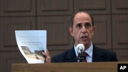 토마스 오헤아 퀸타나 유엔 북한인권특별보고관이 지난 2월 방한 당시 서울에서 기자회견하고 있다. (자료사진)