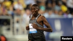 Conseslus Kipruto du Kenya sur 3000m steeple, le 6 mai 2016 a Doha. 