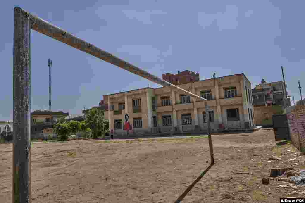 A football field in Nagrig is where young people who hope to follow in Salah&#39;s footsteps play.