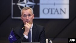 Le secrétaire général de l'OTAN, Jens Stoltenberg, lors d'un sommet de l'OTAN sur l'invasion russe de l'Ukraine, Bruxelles, 25 février 2022.