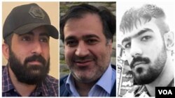 از راست:‌ امیرحسین حاتمی، مهدی محمودیان، و امیرعباس آزرم‌وند