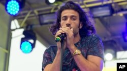 Vocalist Nasri Atweh of the band Magic! performs on stage during the Pandora Presents The 2014 Summer Party at The Santa Monica Pier, Aug. 09, 2014, in Santa Monica, California.