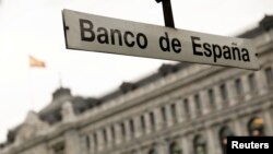 FILE - The metro station of Bank of Spain is seen in Madrid, Spain, May 22, 2018. U.S. officials say sanctions are possible following investigations of transactions involving Spain's central bank that violated U.S. restrictions on dealings with Venezuela.