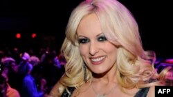 L'ex-actrice porno Stormy Daniels lors d'une exposition à Las Vegas, Nevada, le 19 janvier 2012. 