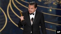 دی‌کاپریو بعد از دریافت اولین جایزه اسکار اش، خواستار جدی گرفتن "گرمایش زمین" شد. 