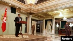 Tunisia's Prime Minister Ali Larayedh holds news conference, Tunis, March 8, 2013.