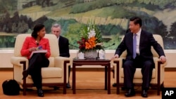 白宫国家安全事务助理苏珊·赖斯与国家主席习近平会晤