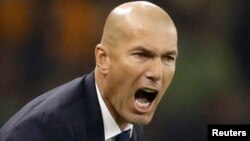 Zinédine Zidane, entraîneur du Real Madrid, lors de la finale de la Ligue des champions, Cardiff, 3 juin 2017