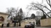 FILE - A car enters the Russian Embassy in Prague, Czech Republic, March 26, 2018. 