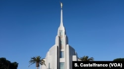 Exterior view of Church of Jesus Christ of Latter-day Saints' new temple in Rome. 