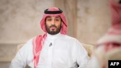 Saudi Crown Prince Mohammed bin Salman is interviewed by the Middle East Broadcasting Center (MBC) in the capital Riyadh, in this handout picture provided by the Saudi Royal Palace on April 27, 2021.