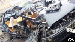 დალეწილი "ოპელი" წალენჯიხა-ლიას გზაზე, მომხდარი ავტოავარიის შემდეგ 