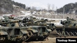 지난 2012년 3월 키리졸브 연합 훈련의 일환으로 강원 철원군 육군 3사단에서 전투력 복원훈련이 실시되었다. (자료사진)