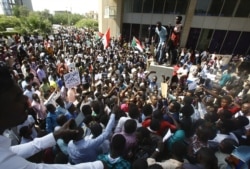 Protesters rally against police violence in Khartoum, Sudan, Sept. 23, 2019.