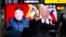 FILE - Commuters watch a TV showing file images of North Korean leader Kim Jong Un and U.S. President Joe Biden during a news program at the Suseo Railway Station in Seoul, South Korea, March 26, 2021.