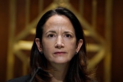 FILE - Then-nominee as director of national intelligence, Avril Haines, appears before the Senate Intelligence Committee during a confirmation hearing on Capitol Hill in Washington, Jan. 19, 2021.