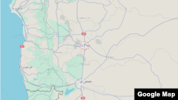 نقشه حماه، حمص، و ساحل مدیترانه‌ای سوریه