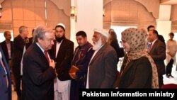 United Nations Secretary-General António Guterres meets with Afghan refugees, Feb. 16, 2020. (Courtesy Pakistani Information Ministry).