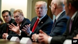 도널드 트럼프 미국 대통령이 1일 백악관에서 철강·알루미늄기업 CEO들을 면담했다.