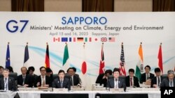 주요 7개국(G7) 기후∙에너지∙환경장관회의 참석자들이 지난 15일 일본 삿포로에서 첫날 일정을 진행하고 있다. 