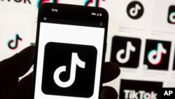 FILE - The TikTok logo is seen on a cellphone on Oct. 14, 2022, in Boston. 