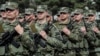 Members of the Kosovo Security Force (KSF) attend a ceremony marking the 19th anniversary of Kosovo Liberation Army (KLA) Commander Adem Jashari death, in capital Pristina, Kosovo in this photo taken on Sunday, March 5, 2017.