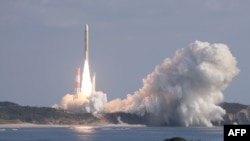 Japan's H3 rocket leaves the launch pad at the Tanegashima Space Center in Kagoshima, Japan, on Feb. 17, 2024.
