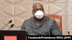 Président Félix Tshisekedi azali kokamba likita lya bokengi na Cité de l'Union africaine, Kinshasa, 30 mars 2020. (Facebook/Présidence RDC)