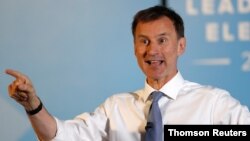 Džeremi Hant, vodeći kandidat za čelnu poziciju britanske Konzervativne partije, prisustvuje okupljanju u Vajbostonu, Velika Britanija, 13. jula 2019.