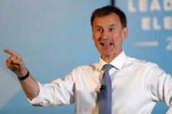 Jeremy Hunt, a leadership candidate for Britain's Conservative Party, attends an event in Wyboston, Britain, July 13, 2019. Hunt, Britain's foreign secretary, says the Iran nuclear deal can still be saved.