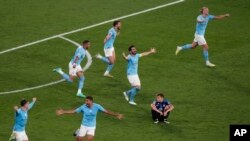 ম্যানচেষ্টার সিটির ইতিহাসে প্রথমবার চ্যাম্পিয়ন্স লীগ জয়ের মুহূর্ত। ইস্তানবুল, ১০ জুন, ২০২৩। 