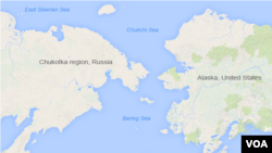 Peta lokasi Laut Bering, di perairan lepas pantai Rusia timur (foto: ilustrasi).