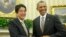 President Barack Obama shakes hands with Japan's Prime Minister Shinzo Abe in the Oval Office of the White House, Feb. 22, 2013. 