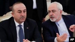 Antalyadagi uchrashuv paytida. Turkiya va Eron tashqi ishlar vazirlari