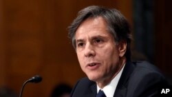 FILE - Deputy Secretary of State Antony Blinken testifies on Capitol Hill in Washington.