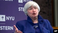 Janet Yellen, présidente de la Réserve fédérale à la Stern School of Business, à New York, le 21 novembre 2017. 