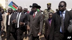 Salva Kiir, President of Southern Sudan and other senior members of his administration (file photo0