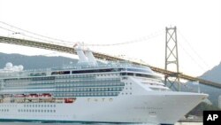 FILE - Princess Cruises 'Island Princess' in Vancouver harbor, Canada.