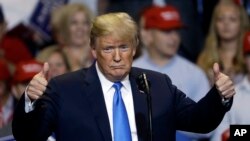 Le président américain Donald Trump lors d'un rassemblement à Wilkes-Barre, Pa., 2 août 2018.