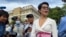 Cambodian American advocate Seng Theary arrives at the Phnom Penh Municipal Court on November 26, 2020. (Aun Chhengpor/VOA Khmer)