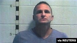 Former Louisville police detective Brett Hankison poses for a booking photograph at Shelby County Detention Center in Shelbyville, Kentucky, Sept. 23, 2020.