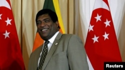 FILE: Sri Lanka's Foreign Minister Ravi Karunanayake attends a bilateral meeting in Colombo, Sri Lanka, July 18, 2017.
