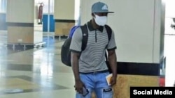 A social media post purportedly shows Ugandan weightlifter Julius Sekitoleko in an undated photo at an unnamed location. (Facebook - Chance Tsindika)