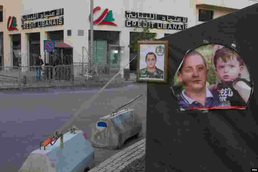 The camp is set up in the heart of Beirut among some of the most powerful institutions. (John Owens/VOA)