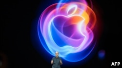 Apple CEO Tim Cook speaks during Apple's "It's Glowtime" event in Cupertino, California, Sept. 9, 2024.