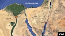 Peta wilayah semenanjung Sinai.