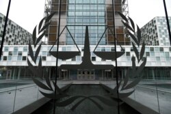 FILE - The International Criminal Court building is seen in The Hague, Netherlands.